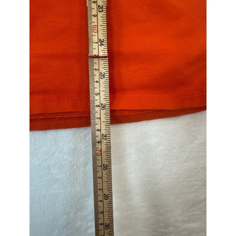 Michael Kors Orange Shoulder Zip Ruched Side T-Shirt XL